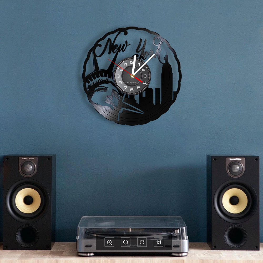 Jam Dinding Vinyl Vintage New  - Interior Design New York ulasan dan harga