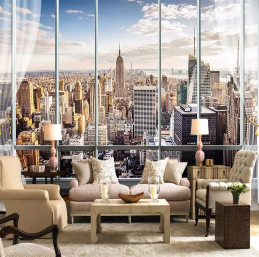 New York Sunrise 3D Jendela Pe - Interior Design New York ulasan dan harga